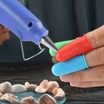 3 قطع من واقي الاصابع من الطلاء او الغراء الساخن وللحرف اليدوية لون ازرق WFHM77