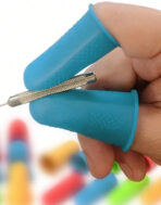 ⁦3 قطع من واقي الاصابع من الطلاء او الغراء الساخن وللحرف اليدوية لون ازرق WFHM77⁩ - الصورة ⁦3⁩