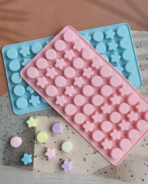 ⁦قالب سيلكون ب50 تجويف بشكل نجمة خماسية ودوائر WFHM77⁩ - الصورة ⁦2⁩