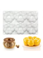 قالب موس كيك علي شكل دونت وردة ب6 تجويفات لصنع البودنج وتزين الكيك والشوكولاتة WFHM77