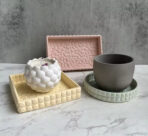 ⁦قوالب سيلكون بنمط جلد الماس ديكون صينية بشكل مربع مستطيل دائري WFHM77⁩ - الصورة ⁦2⁩