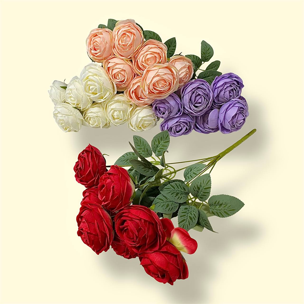 photo_11_2025-07-31_13-54-45 مجموعة ورد جوري صناعي شبيه الطبيعي، 7 وردات مع اوراق - الصورة 1