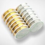 سلك معدني لصنع الاكسسوارات ، سمك نحاسي 0.5 مم ، لؤلؤ سمك 0.4 مم