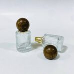 عبوة عطر زجاجية فارغة تصميم راقي 30 مل غطاء خشبي