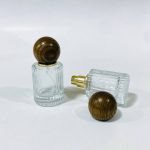 عبوة عطر زجاجية فارغة تصميم راقي 30 مل غطاء خشبي