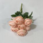 ⁦مجموعة ورد جوري صناعي شبيه الطبيعي، 7 وردات مع اوراق⁩ - الصورة ⁦9⁩