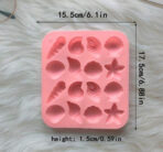 ⁦قالب سيلكون 12 شكل صدفة بحرية ونجمة البحر WFHM77⁩ - الصورة ⁦3⁩