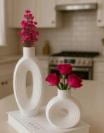 ⁦قوالب سيلكون علي شكل مزهرية مخطط لصب الجبس WFHM77⁩ - الصورة ⁦2⁩