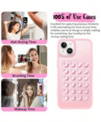 ⁦ترندات / حامل سيلفي مصنوع من السيلكون بكوب شفط لتصوير فيديو للهواتف الذكية من الجيهتين WFHM77⁩ - الصورة ⁦2⁩