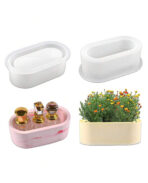 ⁦قالب سيلكون لزهريات مستطيلة حامل شموع ، صندوق تخزين عمل فني لنباتات WFHM77⁩ - الصورة ⁦3⁩