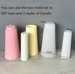 ⁦قالب سيلكون مزهرية كبير مخطط طويل WFHM77⁩ - الصورة ⁦4⁩