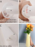 ⁦قالب سيلكون مزهرية كبير مخطط طويل WFHM77⁩ - الصورة ⁦6⁩