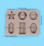 ⁦قالب سيلكون خاص بالحرف اليدوية بأشكال هندسية ونجمة لصنع الفواحات العطرية WFHM77⁩ - الصورة ⁦5⁩