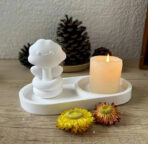 قالب سيلكون بيضاوي بنص دائرة لصب الجبس WFHM77