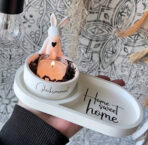 ⁦قالب سيلكون بيضاوي بنص دائرة لصب الجبس WFHM77⁩ - الصورة ⁦2⁩