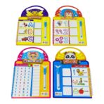 سبورة تعليمية مع خطاط ، اكتب وامسح ، تعليم الحروف العربية / الانجليزية / جدول ضرب / الارقام