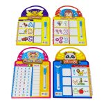 سبورة تعليمية مع خطاط ، اكتب وامسح ، تعليم الحروف العربية / الانجليزية / جدول ضرب / الارقام