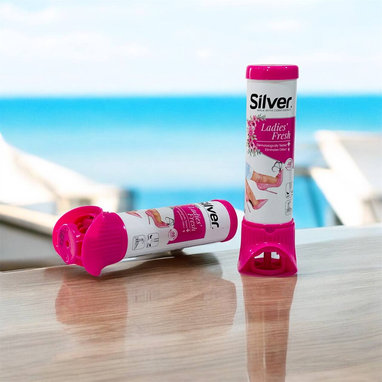 photo_1_2025-08-17_16-25-45 معطر احذية نسائي SILVER رائحه منعشة 48 ساعه - 100 مل - الصورة 1