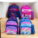 حقيبة صف اول وروضة مع مقلمة ، شخصيات الاطفال ، 3 جيوب أساسية