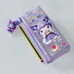 ⁦مقلمة شفافة كيرومي مع ميدالية بـ 3 ألوان تصميم جميل⁩ - الصورة ⁦2⁩