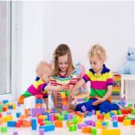 ⁦لعبة تنمية ذكاء تركيب المكعبات الآمنة للاطفال، مونتيسوري زيادة المهارات 46 قطعه⁩ - الصورة ⁦2⁩