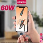 ⁦وصلة شحن سريع مدخل  تايب سي - تايب سي قوة 60 وات - طول 1.5 متر موكسوم⁩ - الصورة ⁦5⁩