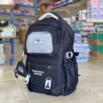 ⁦حقيبة ترند لون اسود JINPENG جيب شفاف مع كوتي ميدالية⁩ - الصورة ⁦4⁩