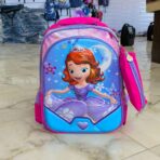 ⁦حقيبة مدرسية مناسبة صف اول / روضة مع مقلمة رسومات : كيرومي - ايلسا - صوفيا⁩ - الصورة ⁦6⁩