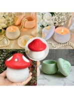 قالب سيلكون شكل فطر 🍄 علبة لصنع الجبس ديكور منزلي WFHM77