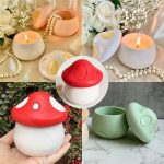 قالب سيلكون شكل فطر 🍄 علبة لصنع الجبس ديكور منزلي WFHM77