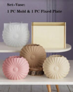 ⁦قالب سيلكون مزهرية عباد الشمس مع بكوس خشبي WFHM77⁩ - الصورة ⁦3⁩