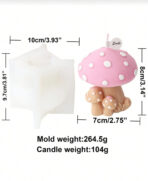 ⁦قالب شمع فطر 🍄 لديكور المنزل شموع معطرة WFHM77⁩ - الصورة ⁦3⁩