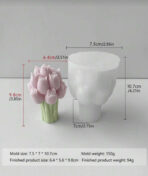 ⁦قالب سيلكون زهرة التوليب شكل باقة WFHM77⁩ - الصورة ⁦2⁩