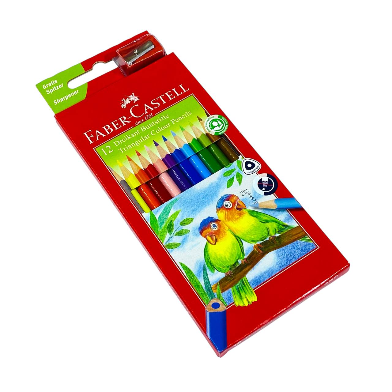 photo_2_2025-09-06_23-23-35 الوان خشبية FABER - CASTELL داكنة للطلاب 12 لون - لون ناعم شمعي مع براية - الصورة 1