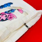 ⁦حقيبة توت باق ستيتش غليظة -  لون سكري مع سوسته - مناسبة لطلبة الكليات والدورات⁩ - الصورة ⁦2⁩