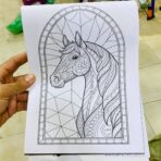 ⁦مذكرة تلوين ام صالح للكبار - مناسبة للتلوين بالالوان الخشبية والماركر المائي ،رسومات مختلفة ماندالا - 15 ورقة⁩ - الصورة ⁦10⁩