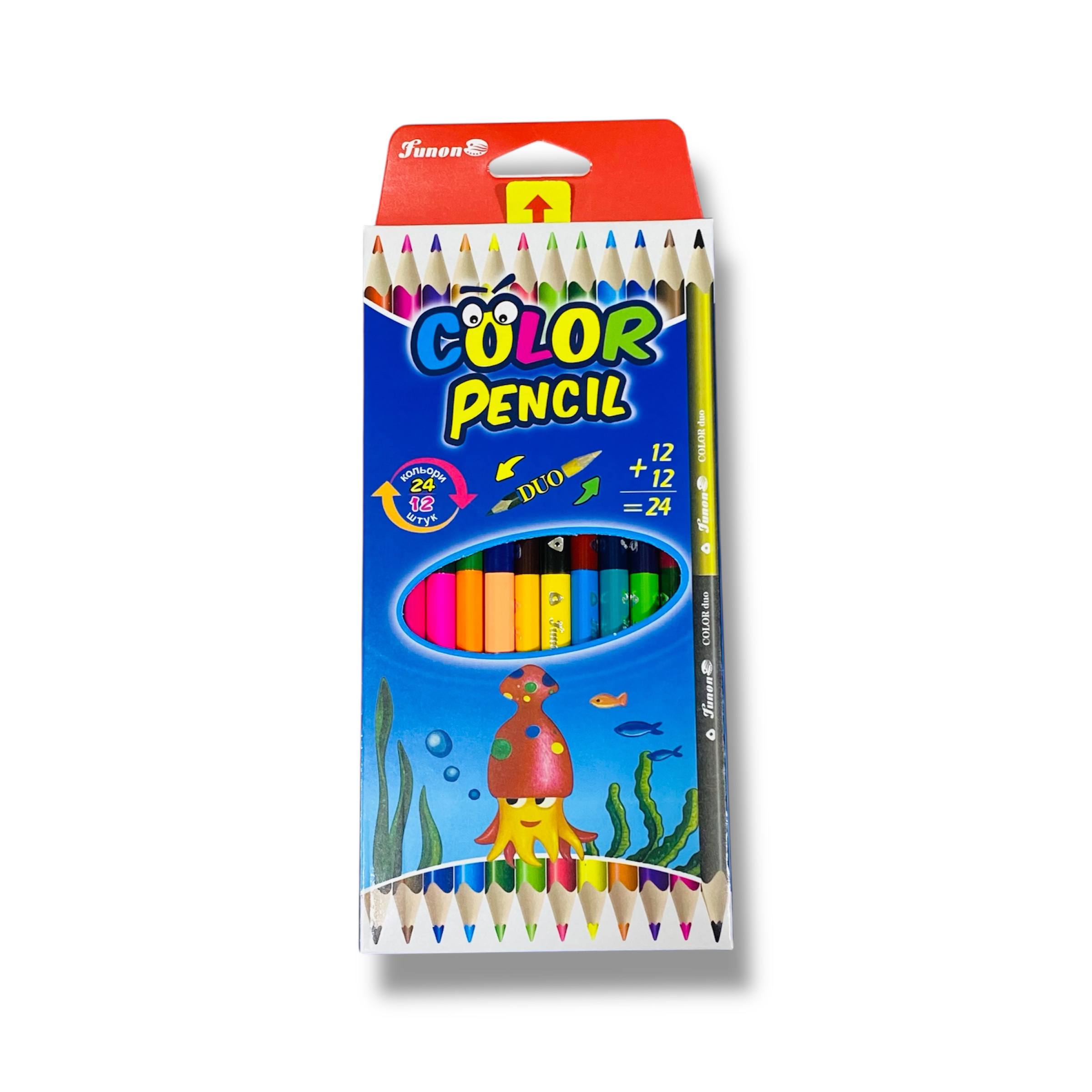 photo_1_2025-10-09_00-02-11 الوان خشبية راسين داكنة فنون 24 لون - 12 قلم وجهين - الصورة 1