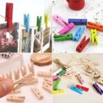 مجموعة مساكات خشبية للأشغال اليدوية والحرفية وديكور المناسبات 20 قطعه - ملونة وخشبية