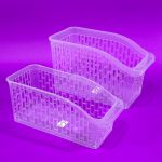 سلة تنظيم الثلاجة والمطبخ شفافة - حجمين كبير صغير ، للخضروات والعلب والمشروبات