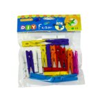 ⁦مجموعة مساكات خشبية للأشغال اليدوية والحرفية وديكور المناسبات 20 قطعه - ملونة وخشبية⁩ - الصورة ⁦2⁩