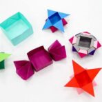 ⁦مجموعة فن طي الورق الياباني الاوريجامي ، 100 ورقة 20 لون - 17×17 سم⁩ - الصورة ⁦2⁩