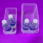 ⁦سلة تنظيم الثلاجة والمطبخ شفافة - حجمين كبير صغير ، للخضروات والعلب والمشروبات⁩ - الصورة ⁦10⁩