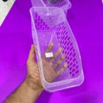 ⁦سلة تنظيم الثلاجة والمطبخ شفافة - حجمين كبير صغير ، للخضروات والعلب والمشروبات⁩ - الصورة ⁦4⁩