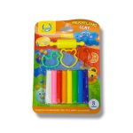 مجموعة صلصال مع ادوات تشكيل 8 الوان على كرت