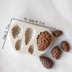 ⁦قالب سيلكون علي شكل مخروط الصنوبر WFHM77⁩ - الصورة ⁦2⁩