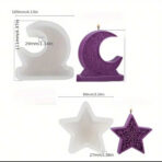 ⁦قطعتين قالب نجمة ⭐️ وهلال 🌙مناسب لصنع الشموع المعطرة وديكورات الجبس WFHM77⁩ - الصورة ⁦4⁩