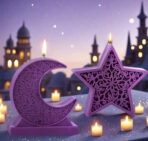 قطعتين قالب نجمة ⭐️ وهلال 🌙مناسب لصنع الشموع المعطرة وديكورات الجبس WFHM77