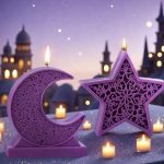 قطعتين قالب نجمة ⭐️ وهلال 🌙مناسب لصنع الشموع المعطرة وديكورات الجبس WFHM77