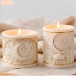 قالب سيلكون اسطواني بقش نجمة ⭐️ وهلال 🌙وجامع 🕌 WFHM77