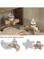 ⁦2 قطعة من قالب السيلكون نجمة ⭐️ وهلال 🌙 منقوش WFHM77⁩ - الصورة ⁦2⁩